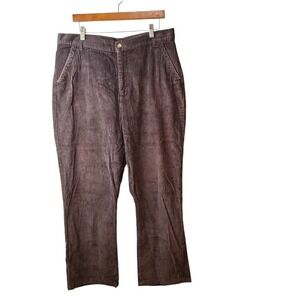 Carolina Blues Pants Womens 18 Brushed Brown Corduroy Wide Wale‎ Grunge Vintage